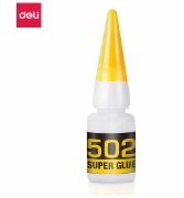 得力(deli)8g502强力胶水 快速粘合无色胶水 1支装 办公用品 7144