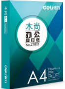 得力(deli)Z7503 木尚复印纸 A4 70g 500张/包 8包/箱(4000张)-测试商品
